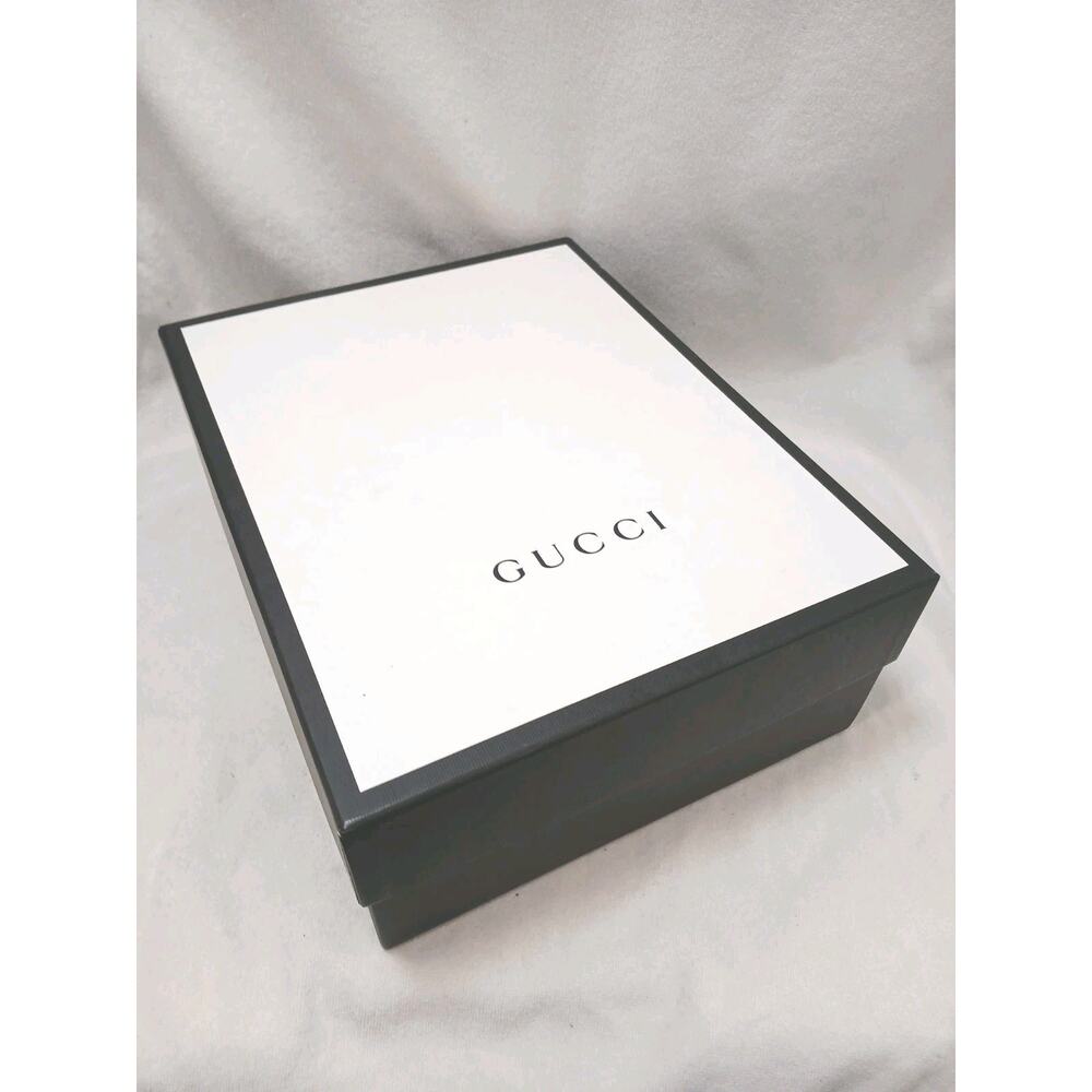 Gucci Classic Black & White Empty Shoe Storage Box Large 14" x 11”x 5” Vintage